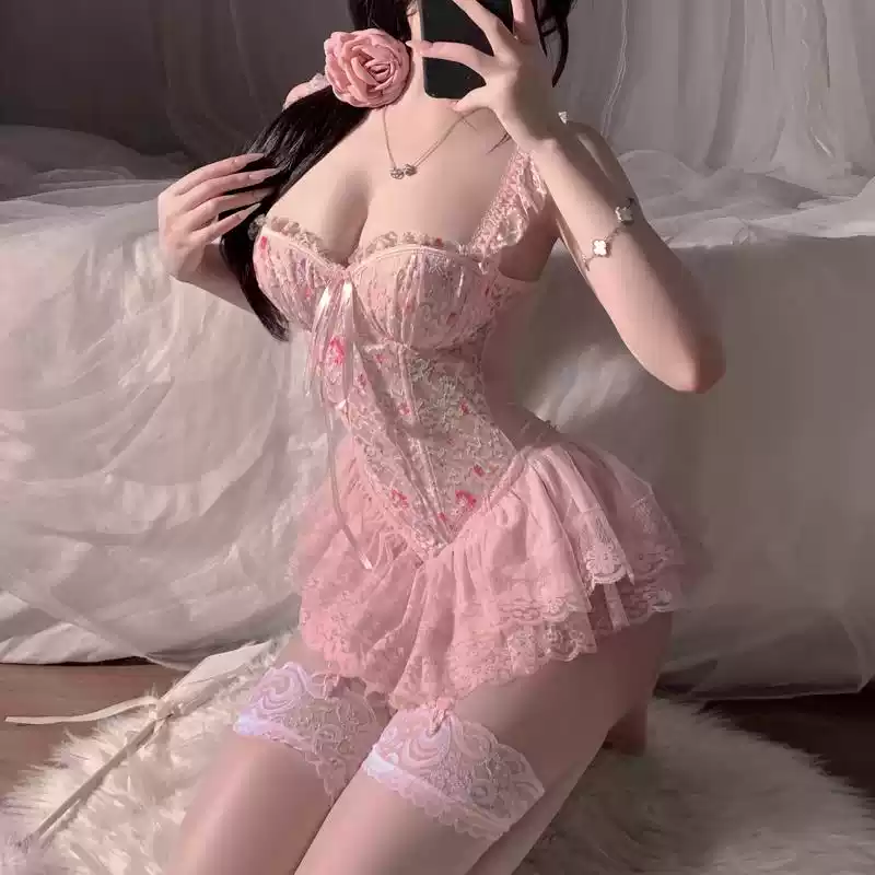 Review For Cute Lace Edge Lotus Collar Dress Set YV40203 main image 1