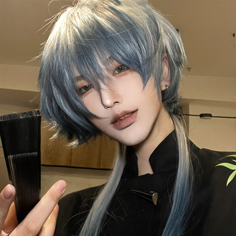 Review for Silver white gradient blue long wig YV43658 main image 1