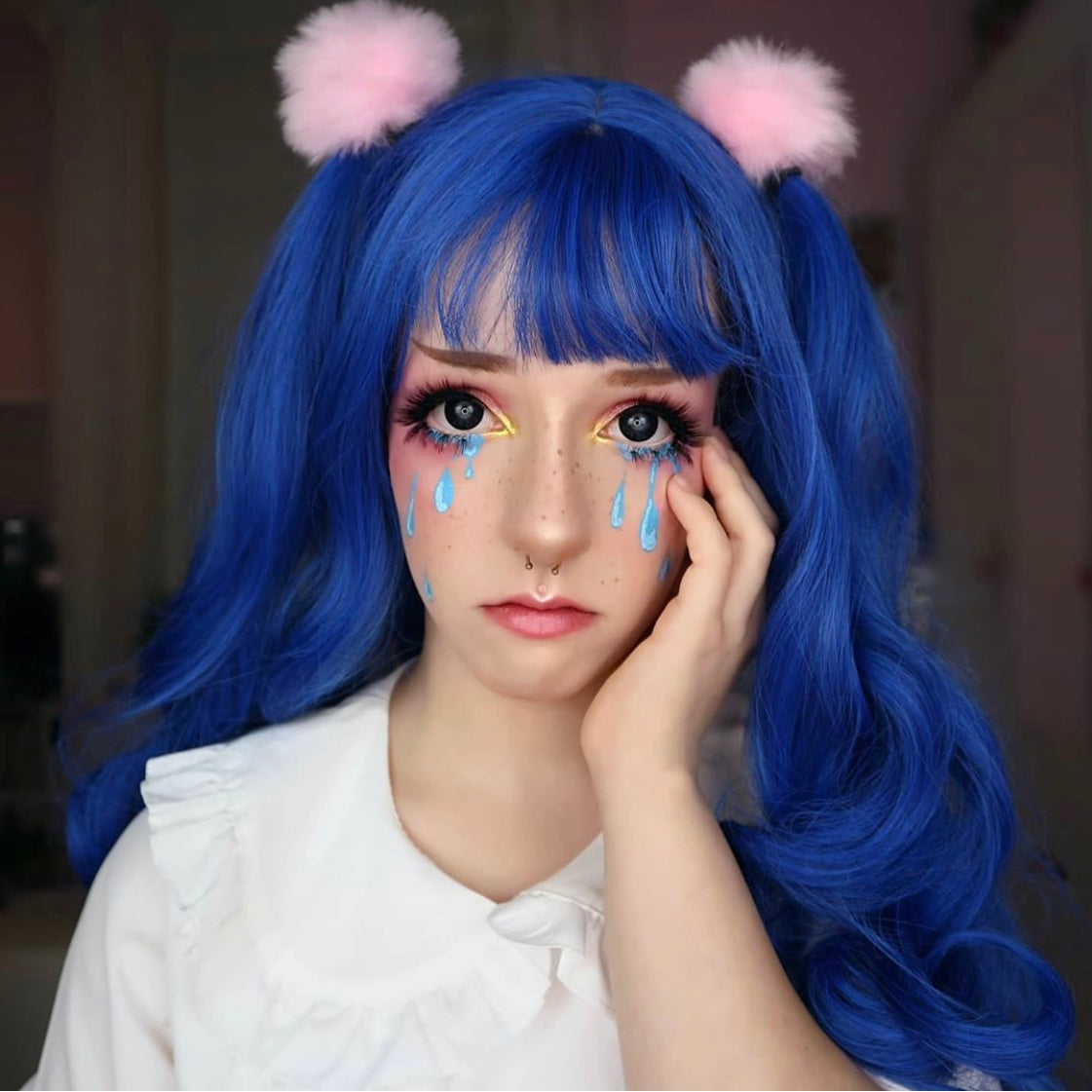 Review For Harajuku Lolita Long Roll Air Bangs Wig YV40116