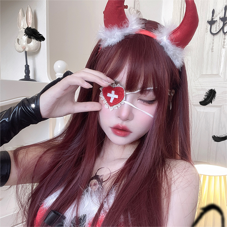 Lolita cute silver white short straight hair YV47134