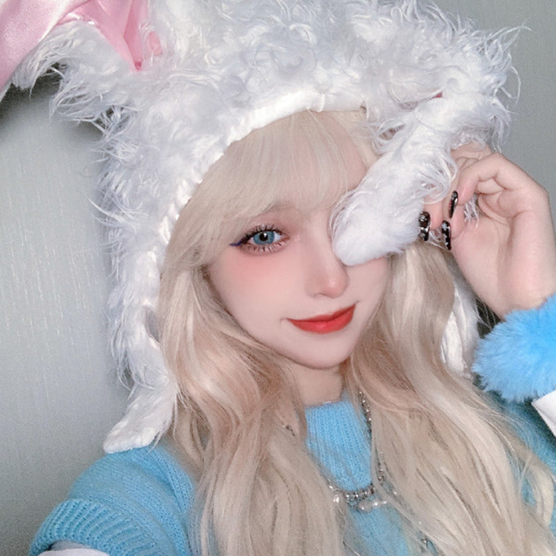 Lolita light golden long curly wig yv43603