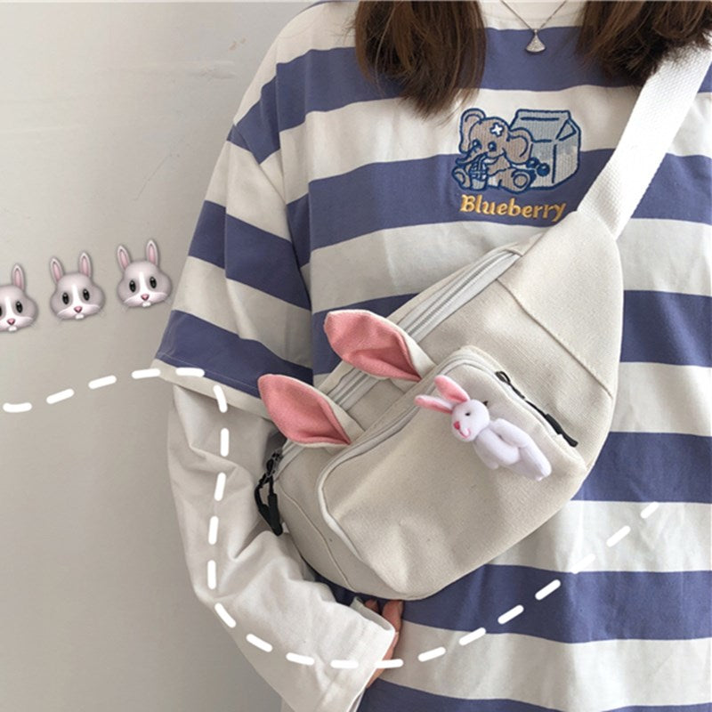 Cute Cat Rabbit Canvas Backpack YV40079 main image 0