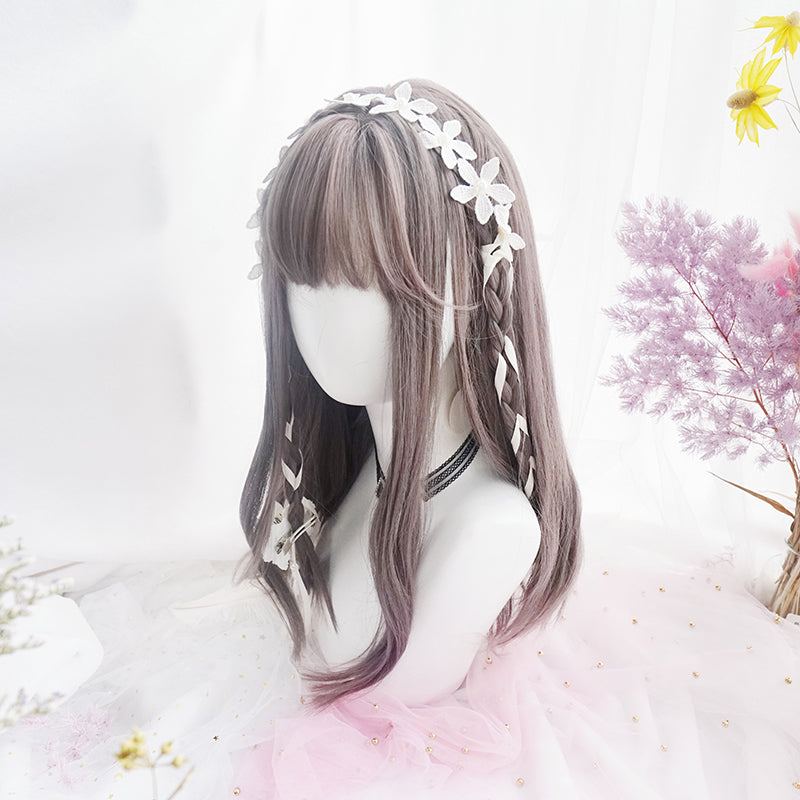 lolita fashion linen gray wig YV2451