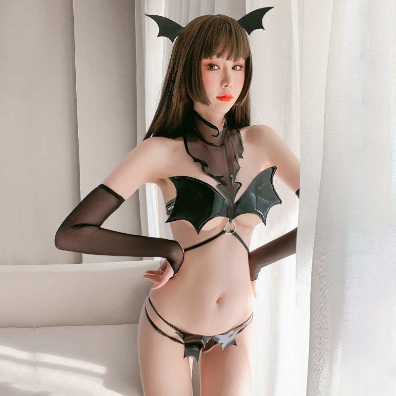 Anime Sexy Woman Cartoon Underwear Bat Thong Panties Cosplay
