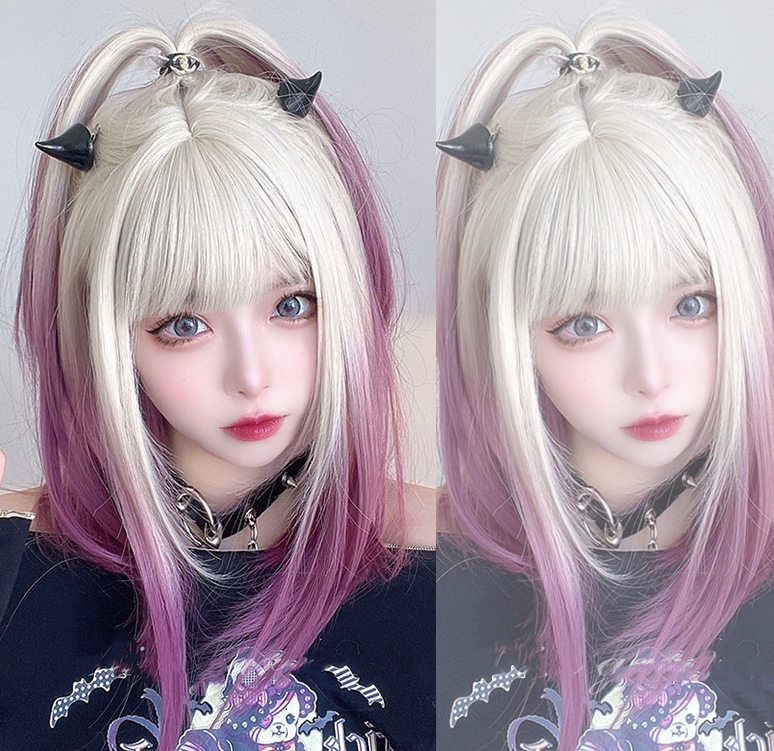 Review for Lolita gradient gold pink wig yv42480
