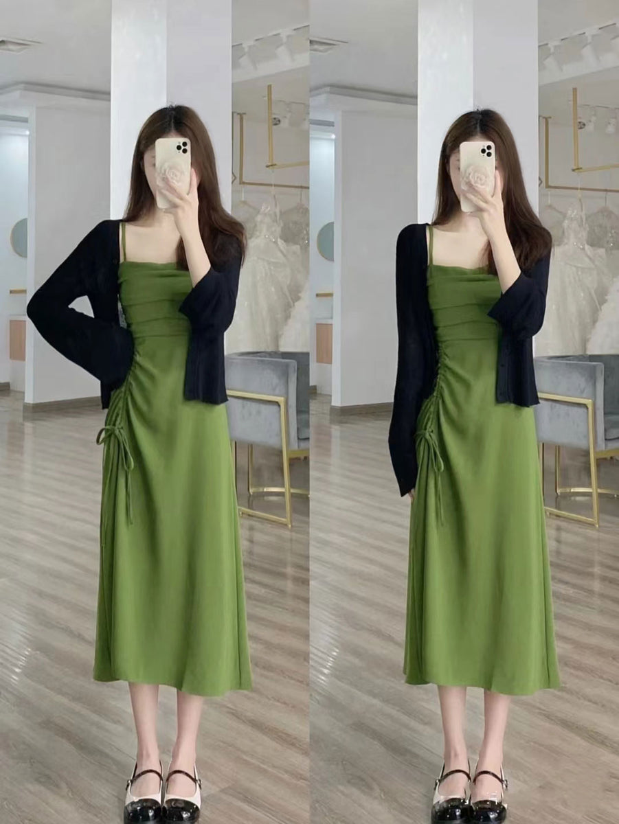 dark green satin maxi dress Edited Pieces main image 1