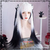 Black and White Long Straight Gradient Wig YV476002