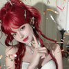 Cute Lolita Bangs Red Long Curly Hair YV475783