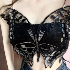 LACE EMBROIDERED BUTTERFLY SUSPENDERS YV47379