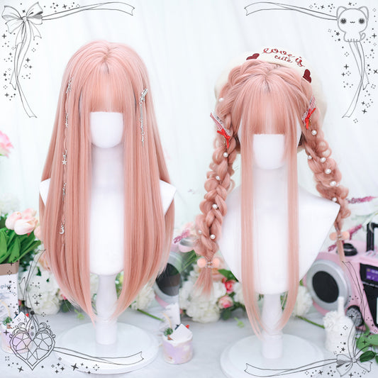 Summer Pink Long Straight Hair YV475844