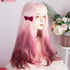Rose Purple Long Curly Gradient Wig YV476043