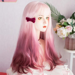 Rose Purple Long Curly Gradient Wig YV476043