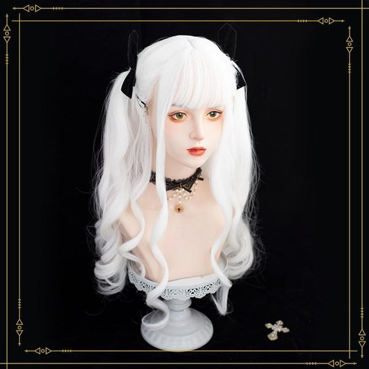 Dark Gothic Pure White Long Wig YV476017