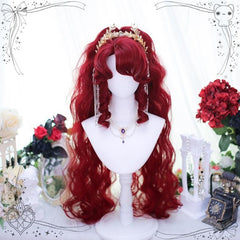 Lolita Long Curly Dark Red Wig  YV476054
