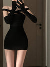 BLACK CROSS SEXY DRESS YV47381