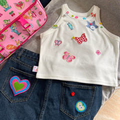 BUTTERFLY EMBROIDERED VEST YV47458