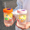 CARTOON STRAW GLASS WATER CUP YV60153