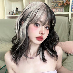 BLACK AND WHITE GRADIENT WIG YV60100