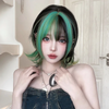 Y2k Black And Green Highlighted Wig Yv50431