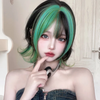 Y2k Black And Green Highlighted Wig Yv50431