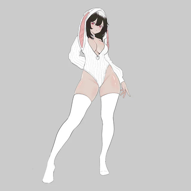 Bunny Ear Hoodie Bodysuit KO64