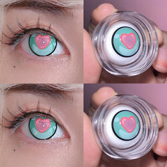 cute heart green contact lenses(TWO PIECES) YV47390