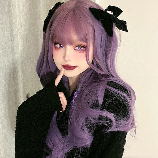 lolita cute purple long curly wig YV47391