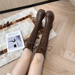 zipper lace boots  yv50370