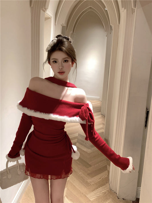 Red plush sweater  yv50317