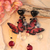 Dark Butterfly 925 Silver Stud Earrings yv50505