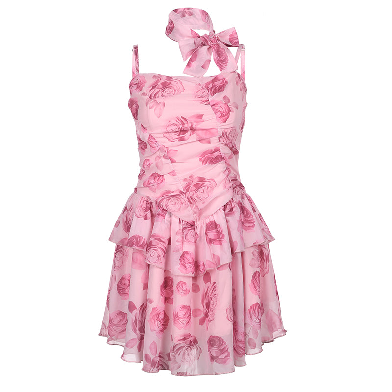 Rose Print Lace Dress YV50032