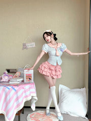 Bear Shirt + Pink Skirt Set YV50161