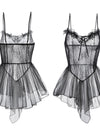 Transparent lace suspender nightgown yv50467