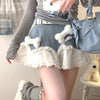 Plush bone lace belt skirt yv31971