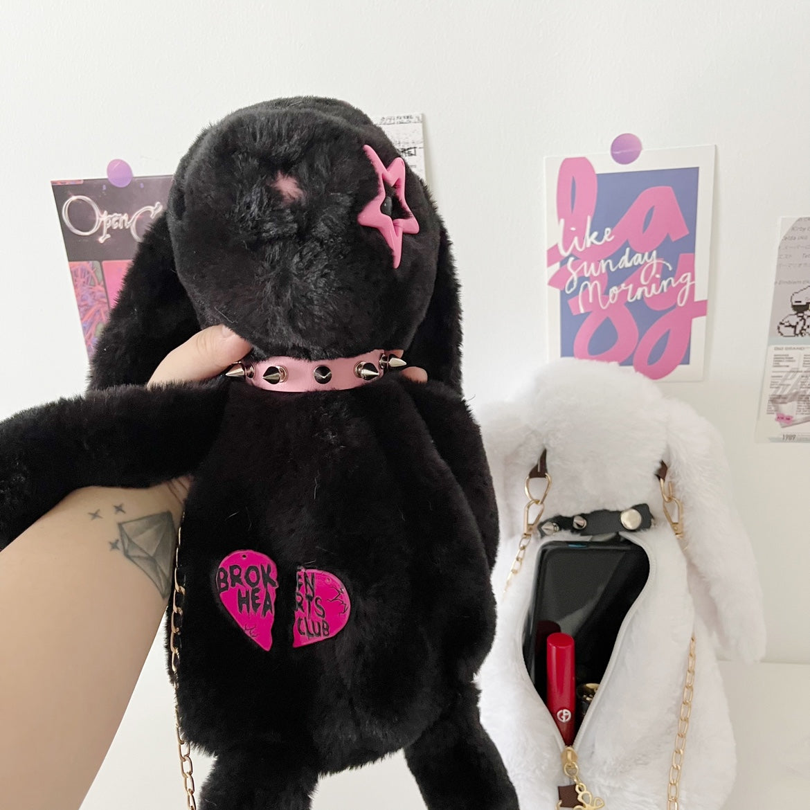 Plush rabbit doll backpack yv31697