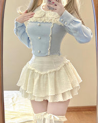 Cute top + skirt set yv31878