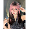 y2k black and pink gradient wig  yv50420