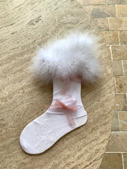 Lolita lace bow plush stockings yv31525
