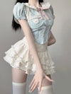 Bear shirt + cake strap skirt yv31532