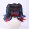 Black, blue and red mixed color wig yv50475