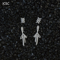 White ribbon earrings yv31613