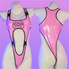 Patent Leather One-piece Swimsuit yv50509
