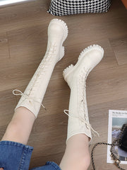 zipper lace boots  yv50370