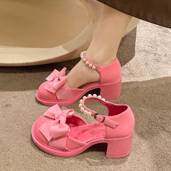 Bow knot pearl high heels YV50035