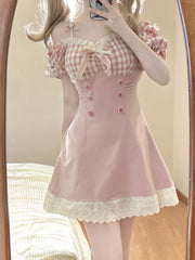 Sweet pink one-shoulder dress YV50092
