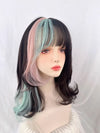 y2k pink green gradient wig yv50418