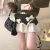 Plush bone lace belt skirt yv31971