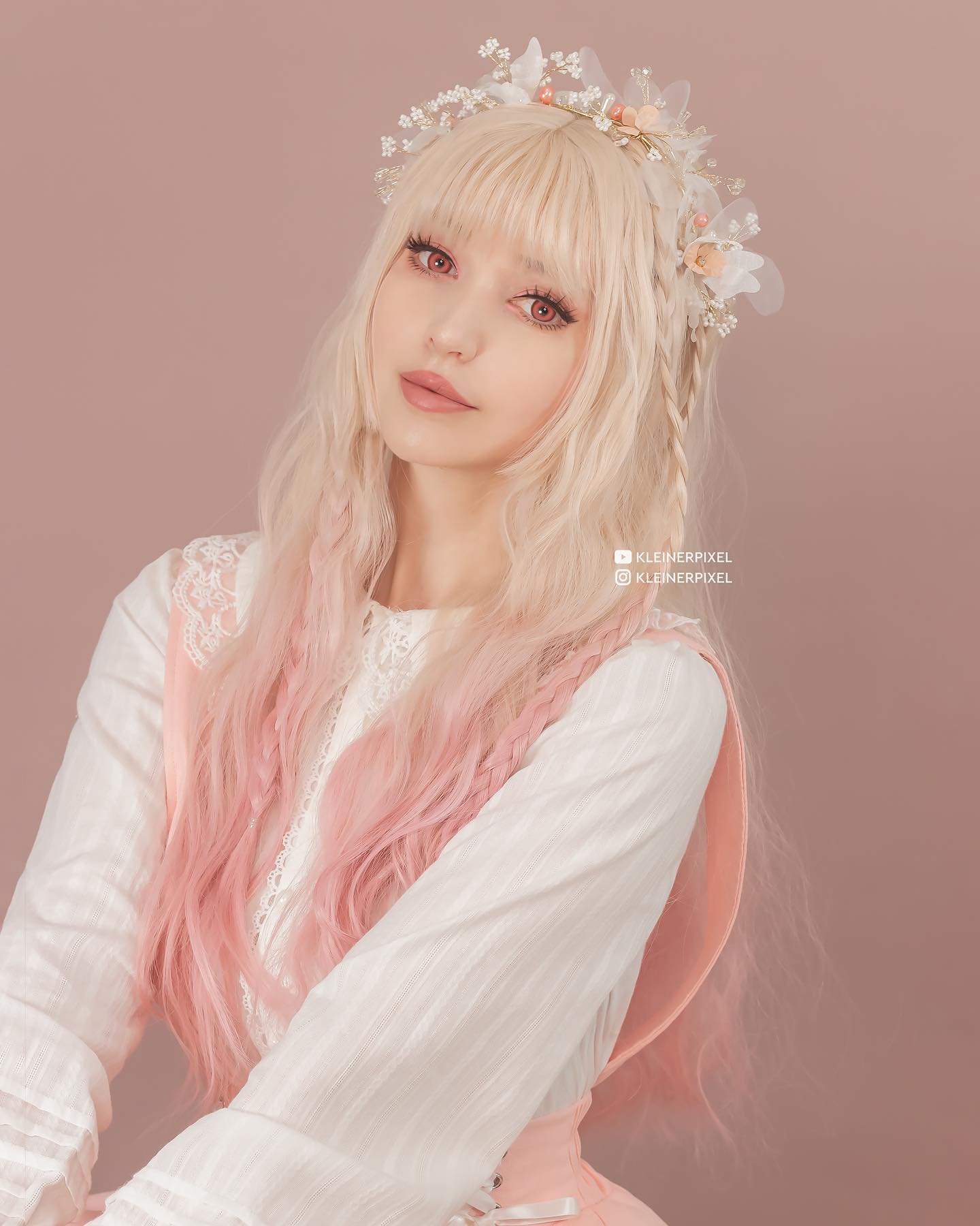 lolita grey pink wig  YV50135