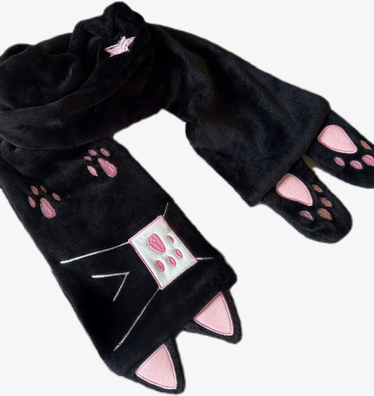 Cute kitten embroidered cat scarf yv31984