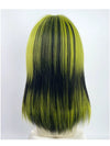 y2k black and green highlighted wig  yv50419